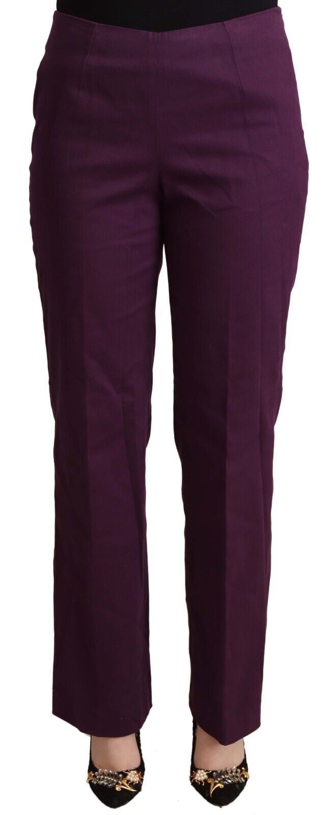 Pantalon décontracté violet taille haute et coupe fuselée de BENCIVENGA
