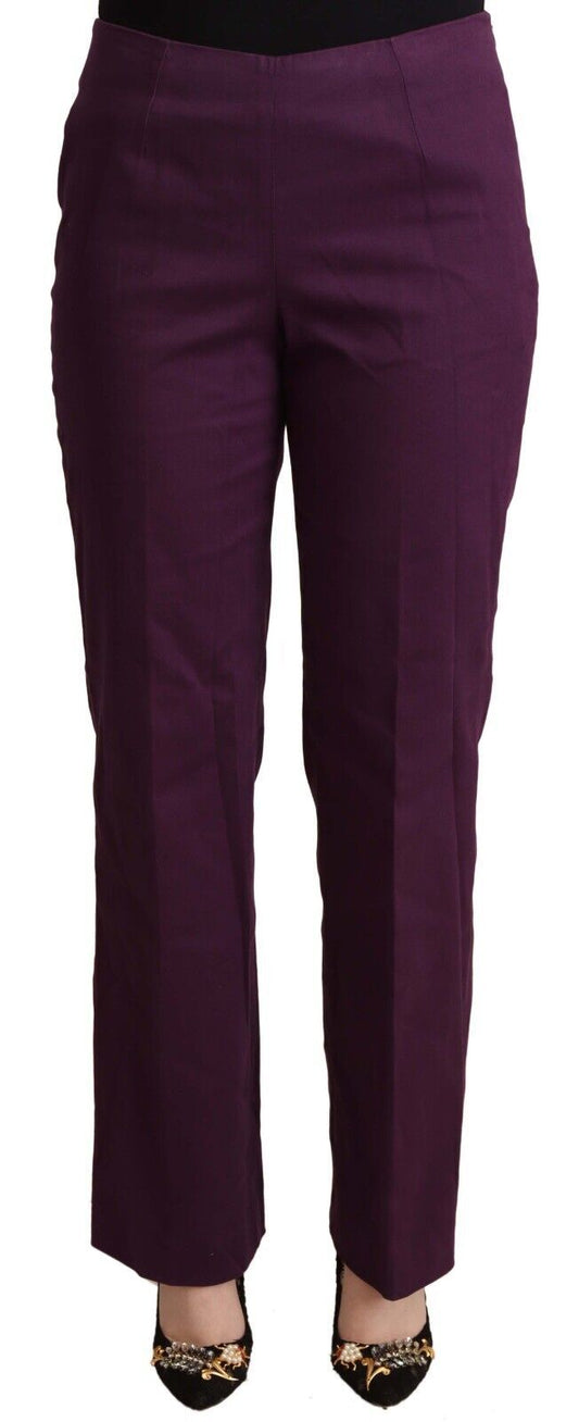 Pantalon décontracté violet taille haute et coupe fuselée de BENCIVENGA