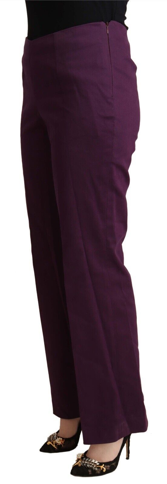 Pantalon décontracté violet taille haute et coupe fuselée de BENCIVENGA
