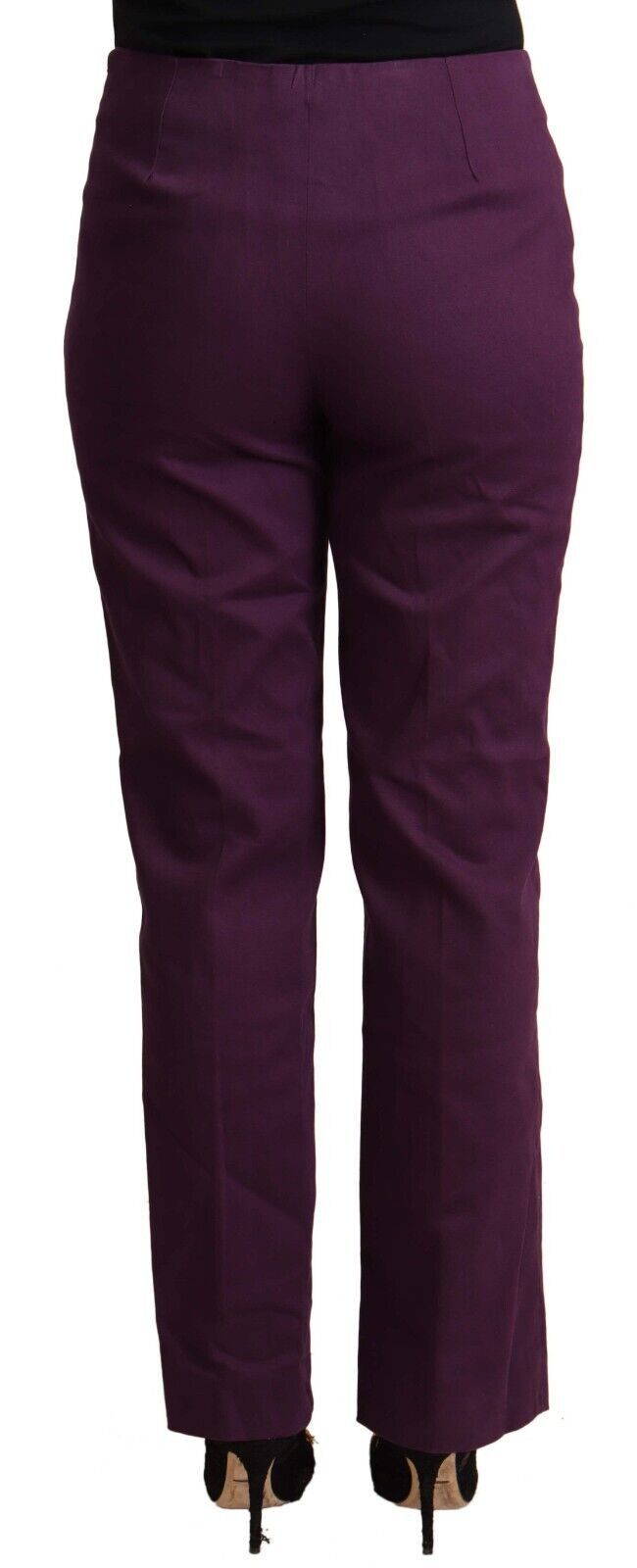 Pantalon décontracté violet taille haute et coupe fuselée de BENCIVENGA