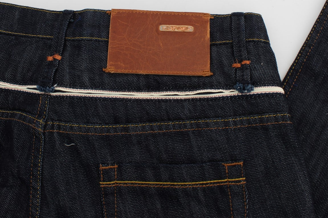 Jeans droits en coton et denim bleu Acht.