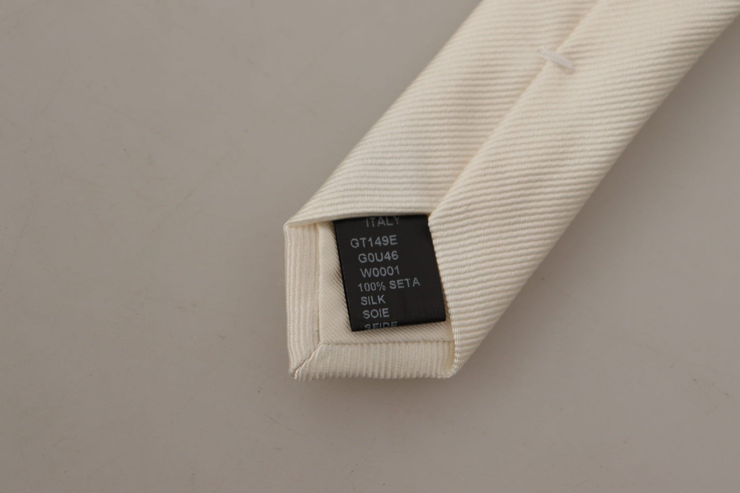 Cravate fine ajustable Dolce & Gabbana Off-White 100 % soie
