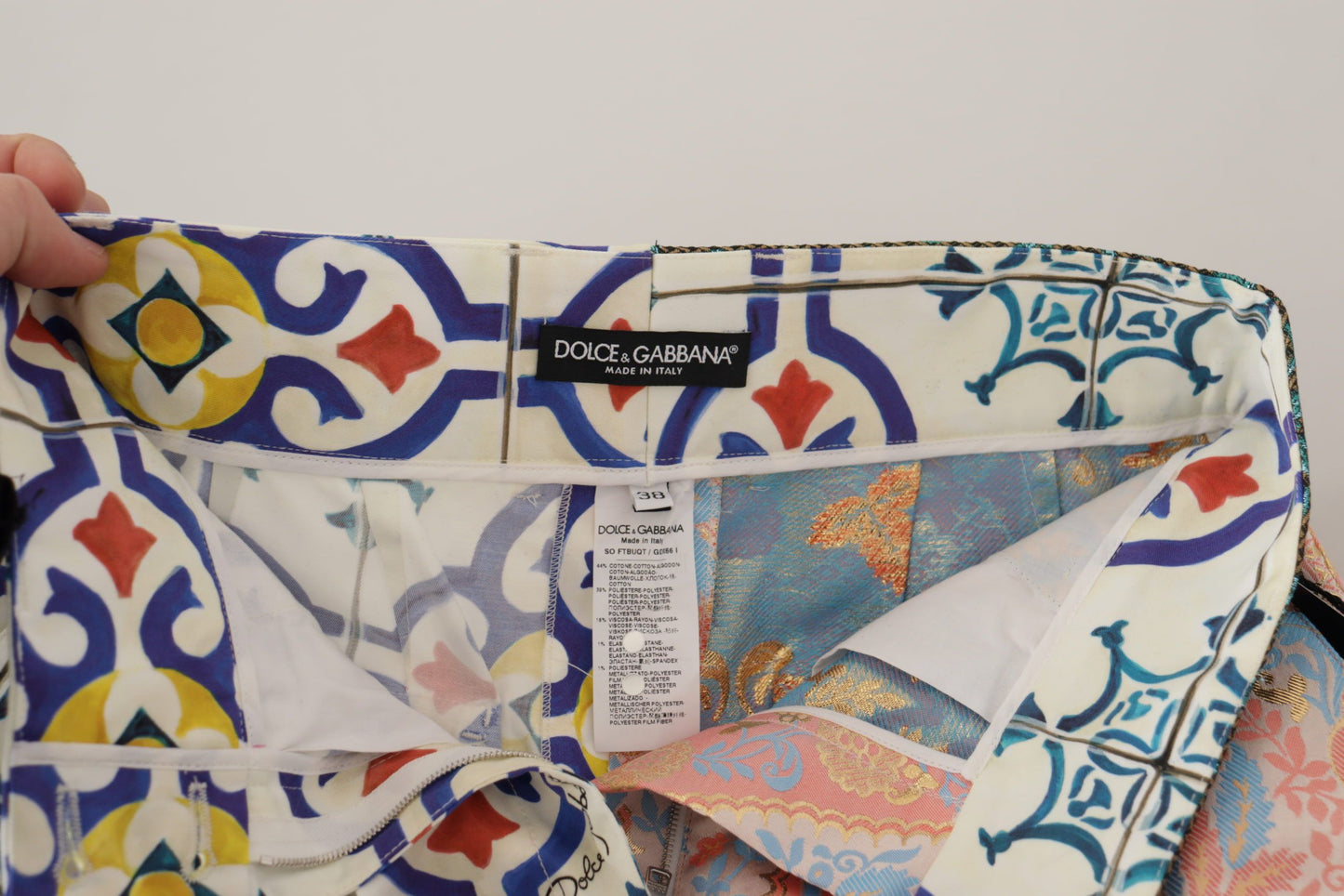 Shorts taille haute multicolores Dolce & Gabbana