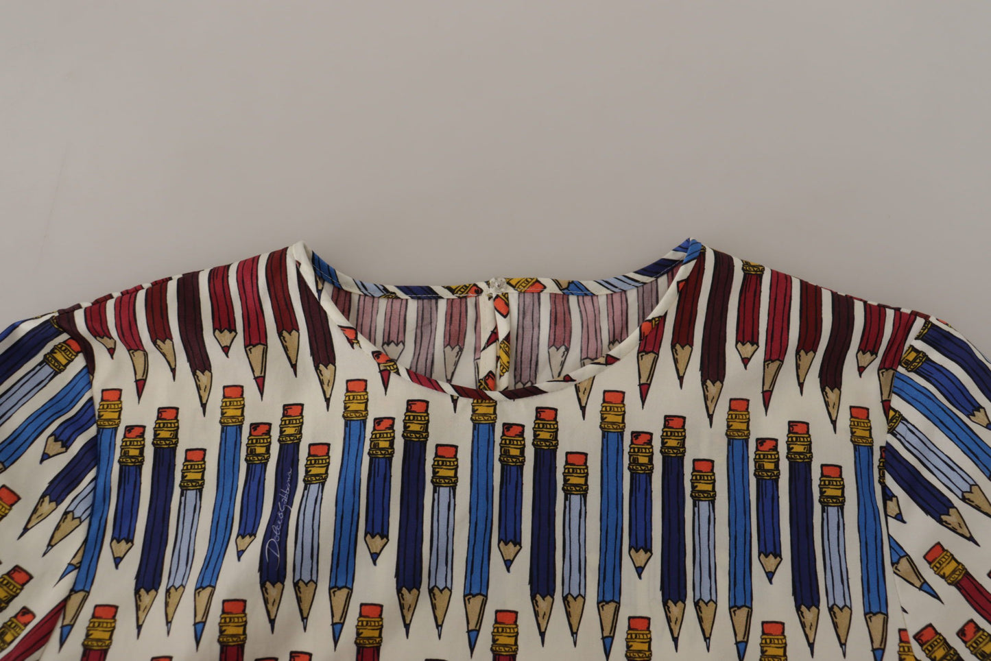 Dolce & Gabbana wit katoenen T-shirt met potloodprint