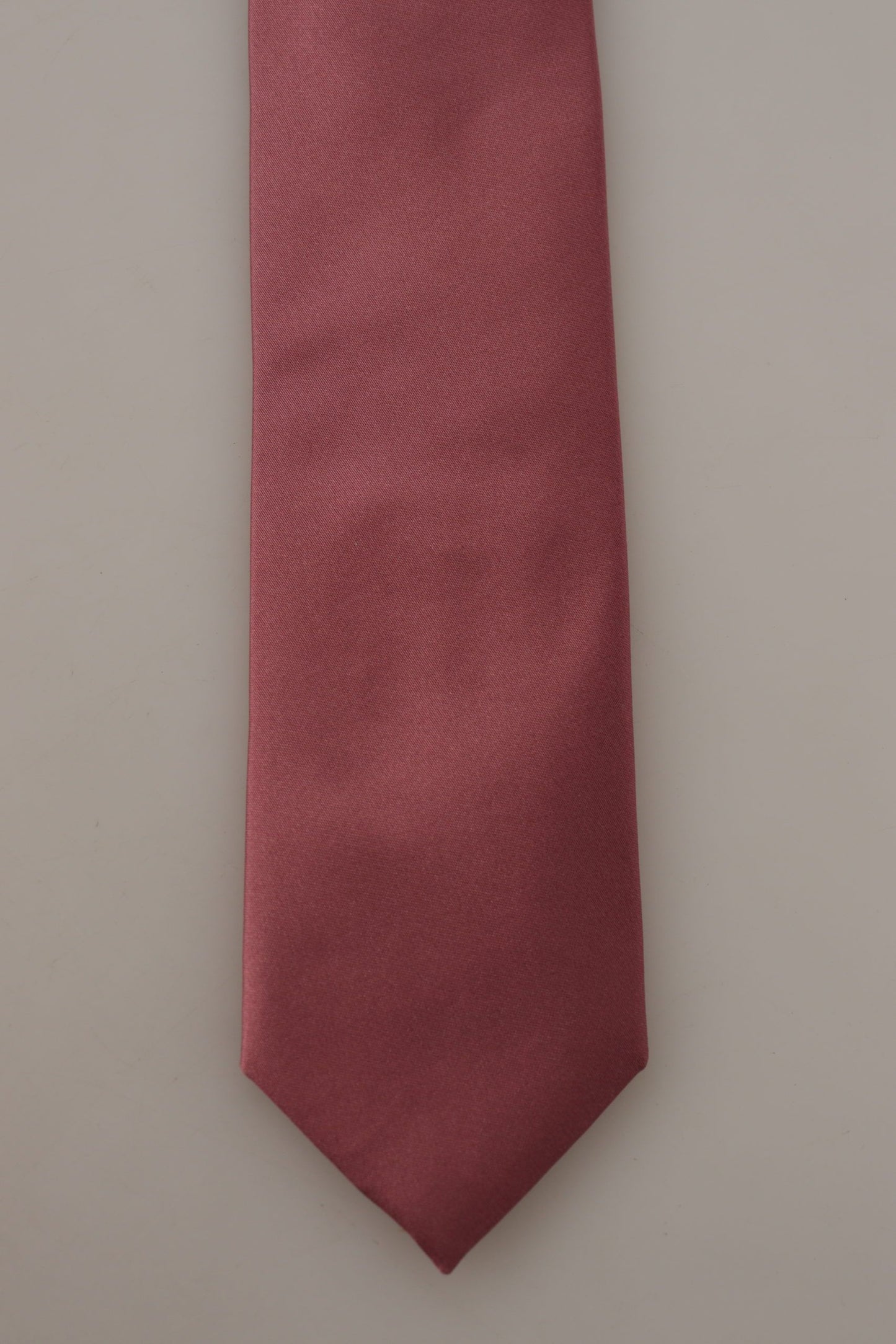 Cravate ajustable en soie rose unie Dolce & Gabbana