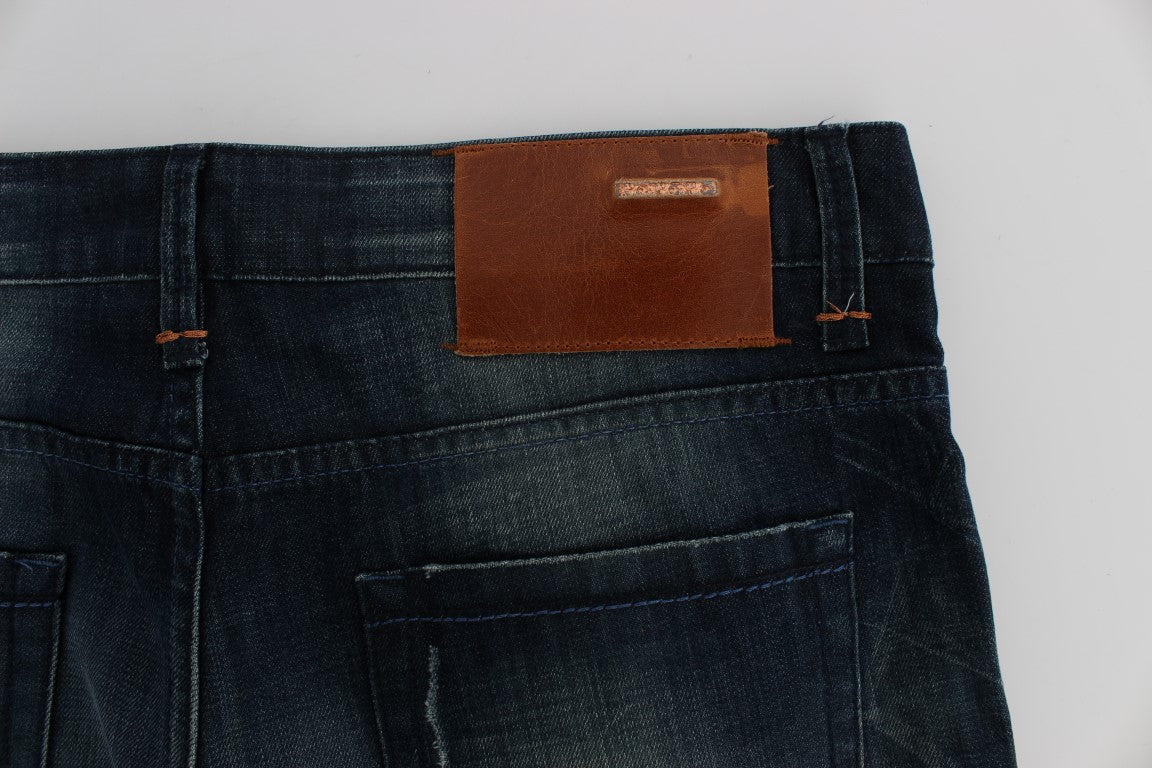 Jeans slim en coton denim bleu lavé Acht