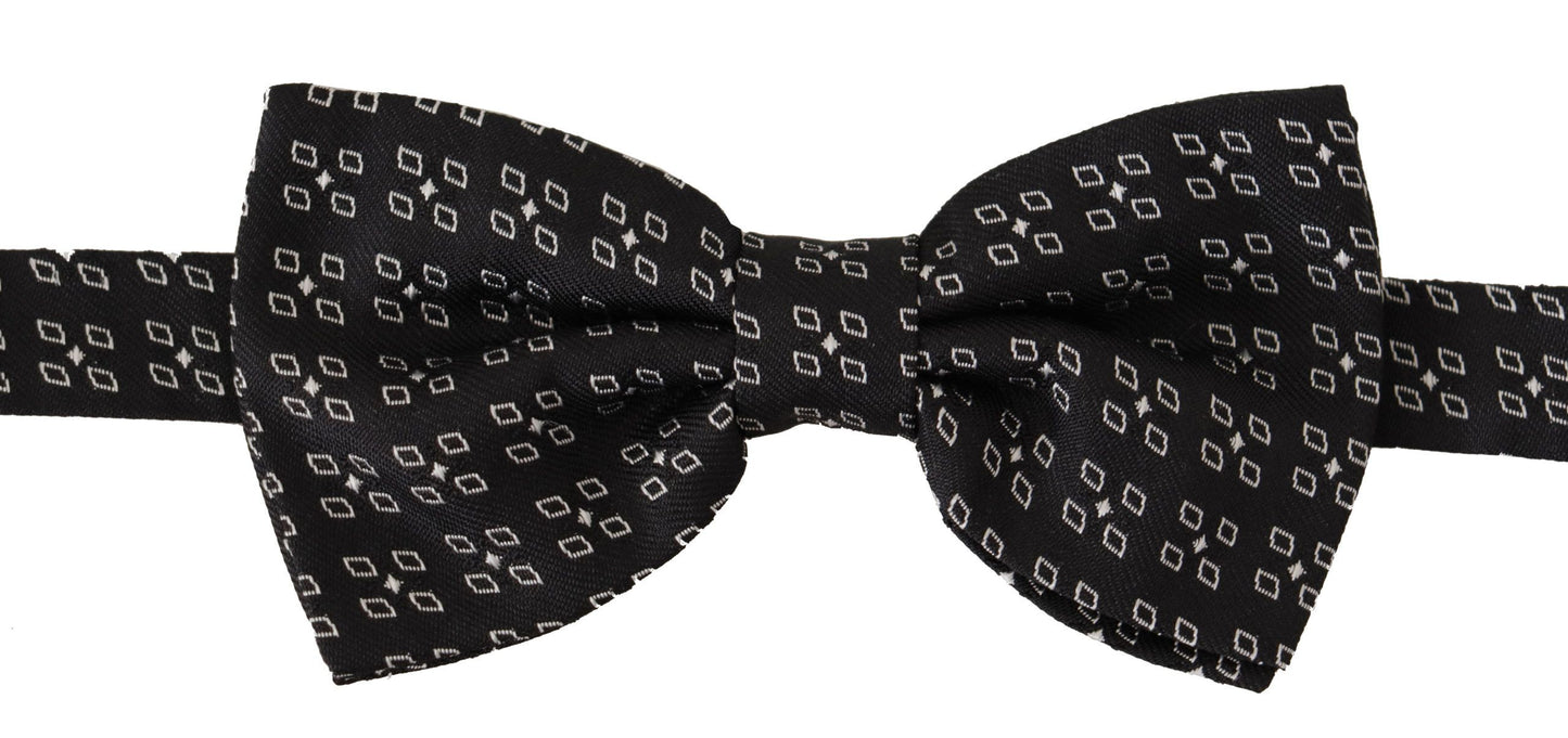 Cravate papillon 100 % soie à pois noirs et blancs Dolce & Gabbana