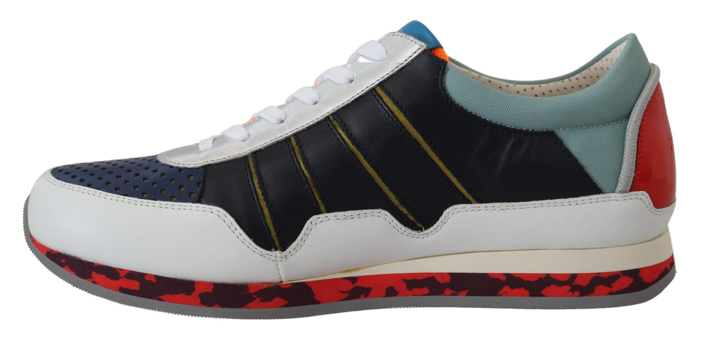 Sneakers basses de sport en cuir multicolore Dolce & Gabbana