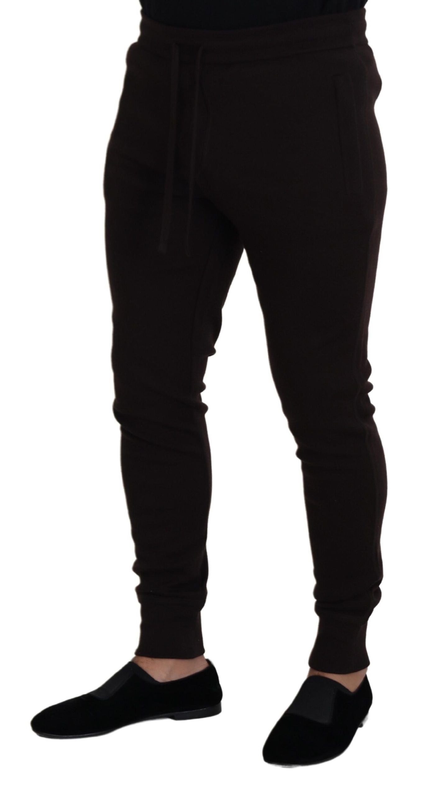 Dolce & Gabbana bruine wollen broek, onderbroek, trekkoordbroek