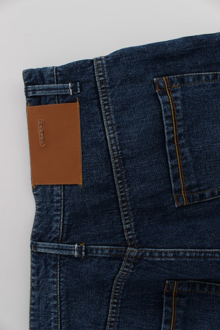 Jeans amples et délavés en coton bleu Acht