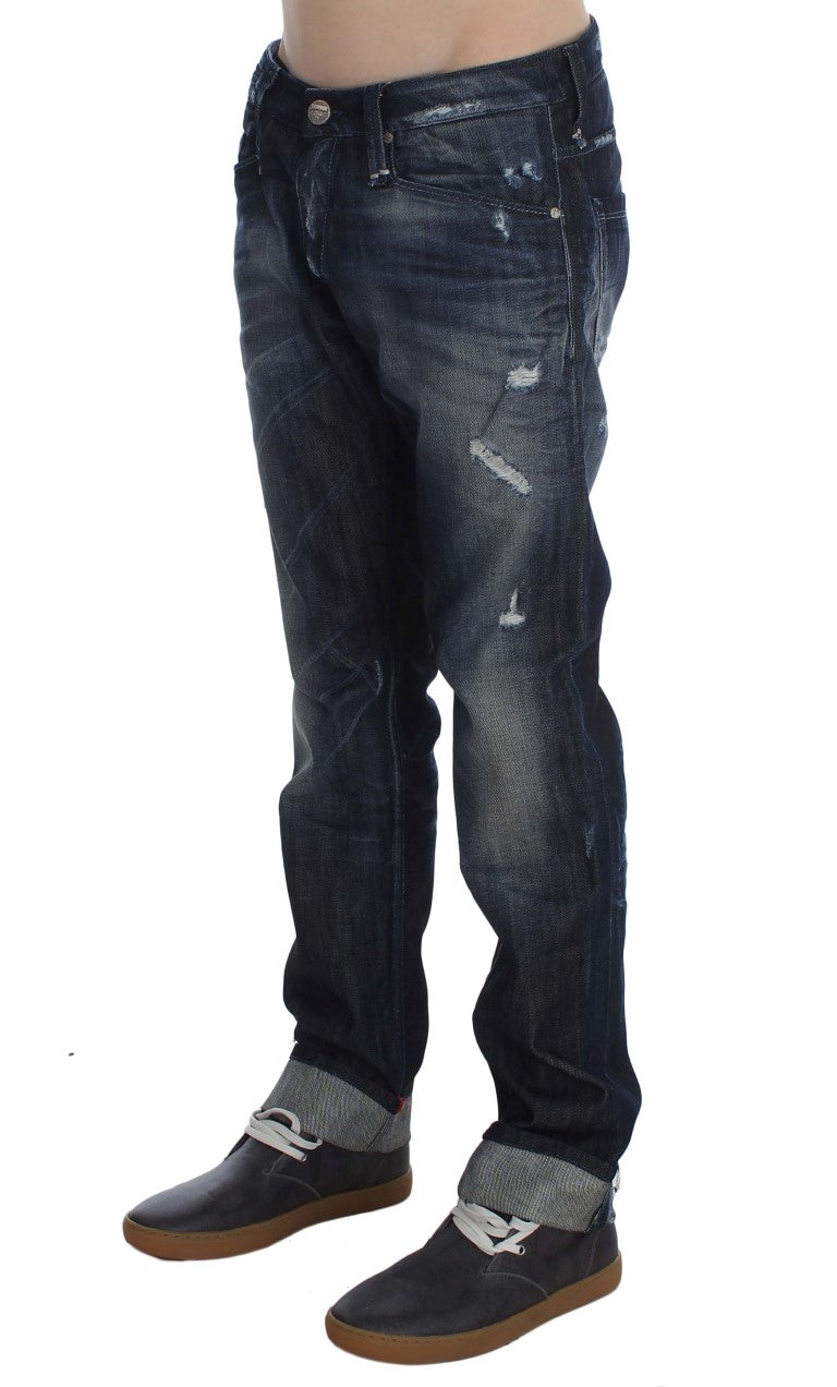 Jean droit taille normale en coton bleu Acht