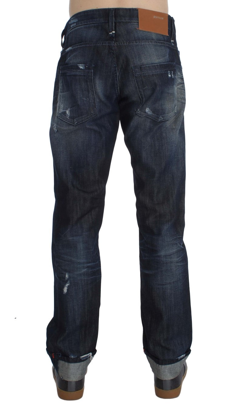 Jean droit taille normale en coton bleu Acht