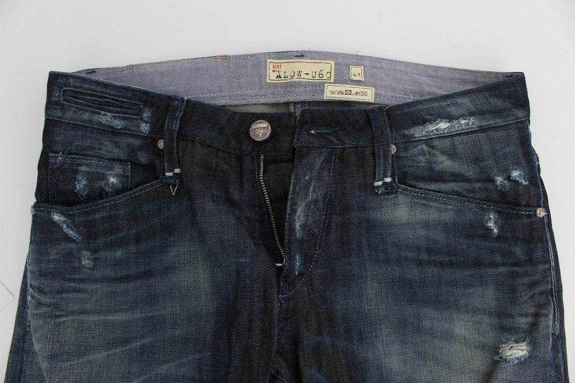 Jean droit taille normale en coton bleu Acht