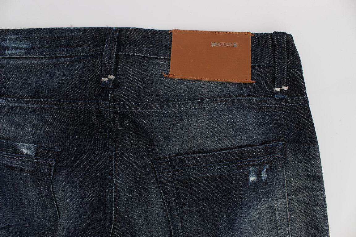 Jean droit taille normale en coton bleu Acht