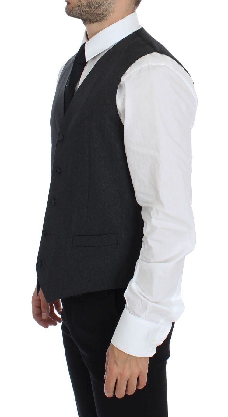 Dolce & Gabbana Grijs Vloerenlange Vest van Wol