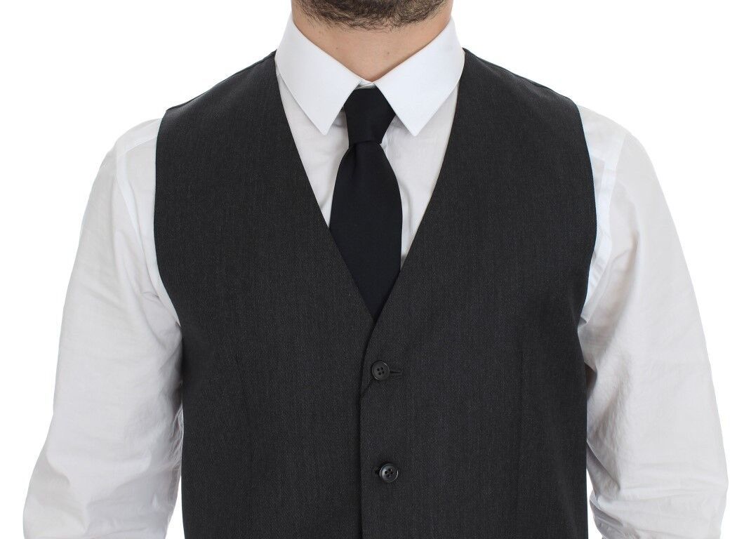 Dolce & Gabbana Grijs Vloerenlange Vest van Wol