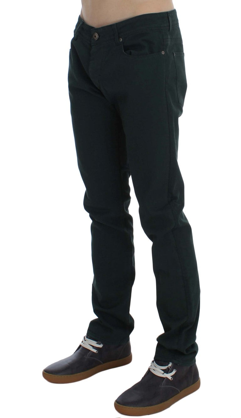 Jean droit en coton stretch vert d'Ermanno Scervino