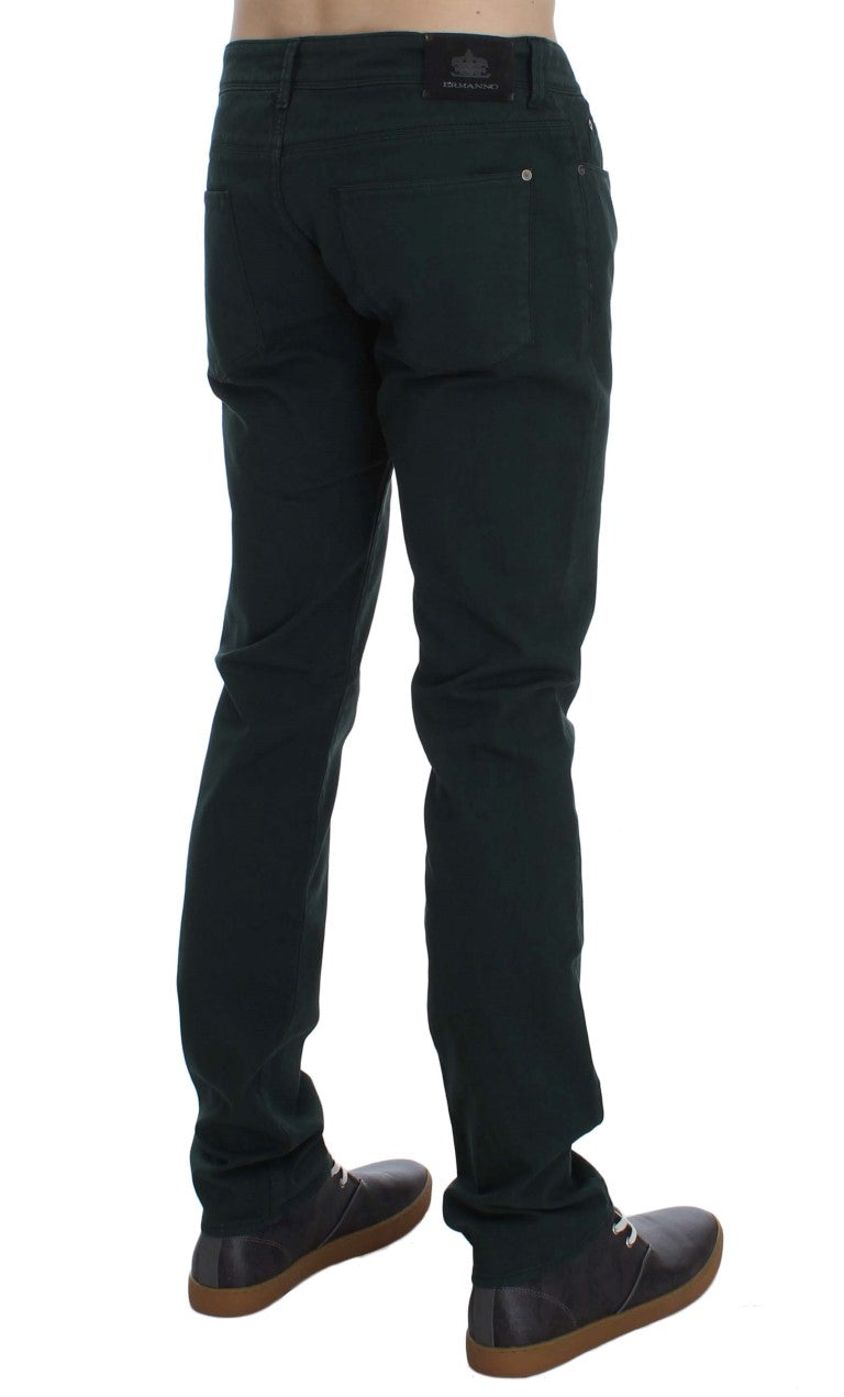 Jean droit en coton stretch vert d'Ermanno Scervino