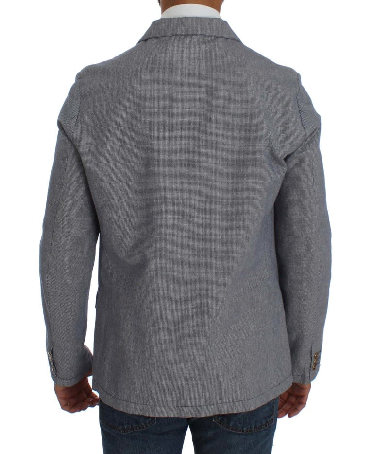 Master Coat Bleu, Blazer à Double Rang de Boutons, Coupe Régulière