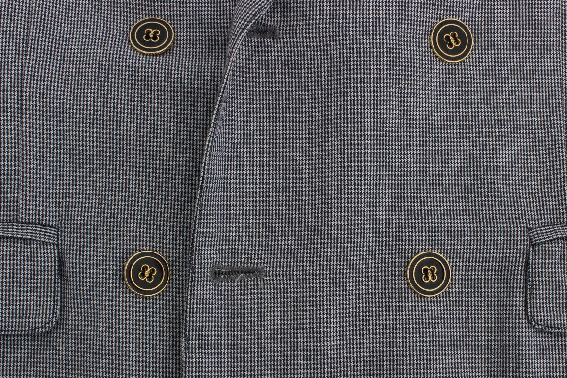 Master Coat Bleu, Blazer à Double Rang de Boutons, Coupe Régulière