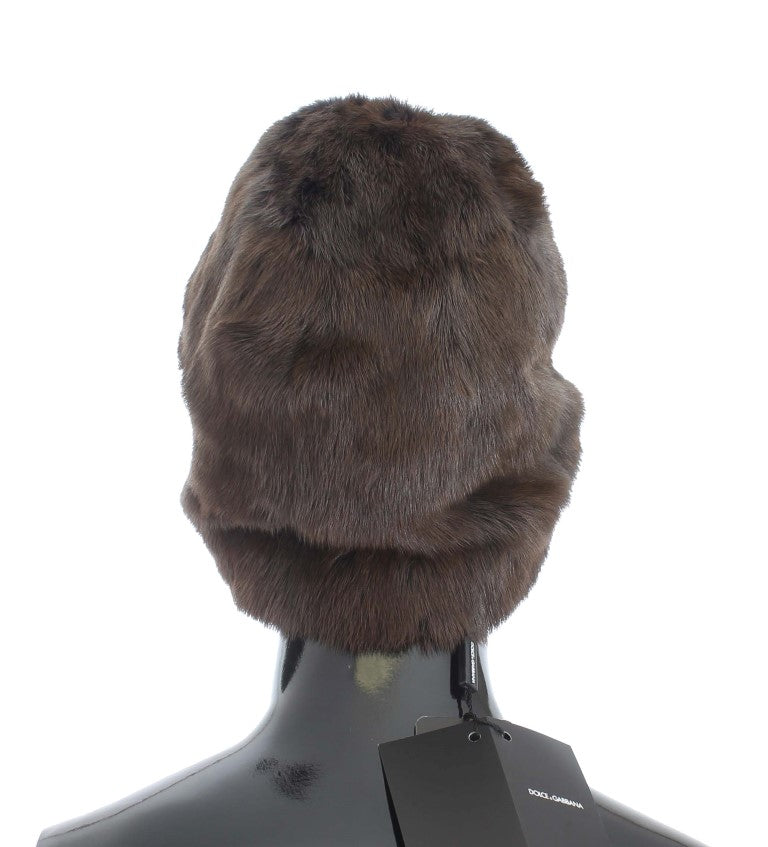 Dolce & Gabbana Bruine Wezelbont Dames Kasjmier Hoed Beanie