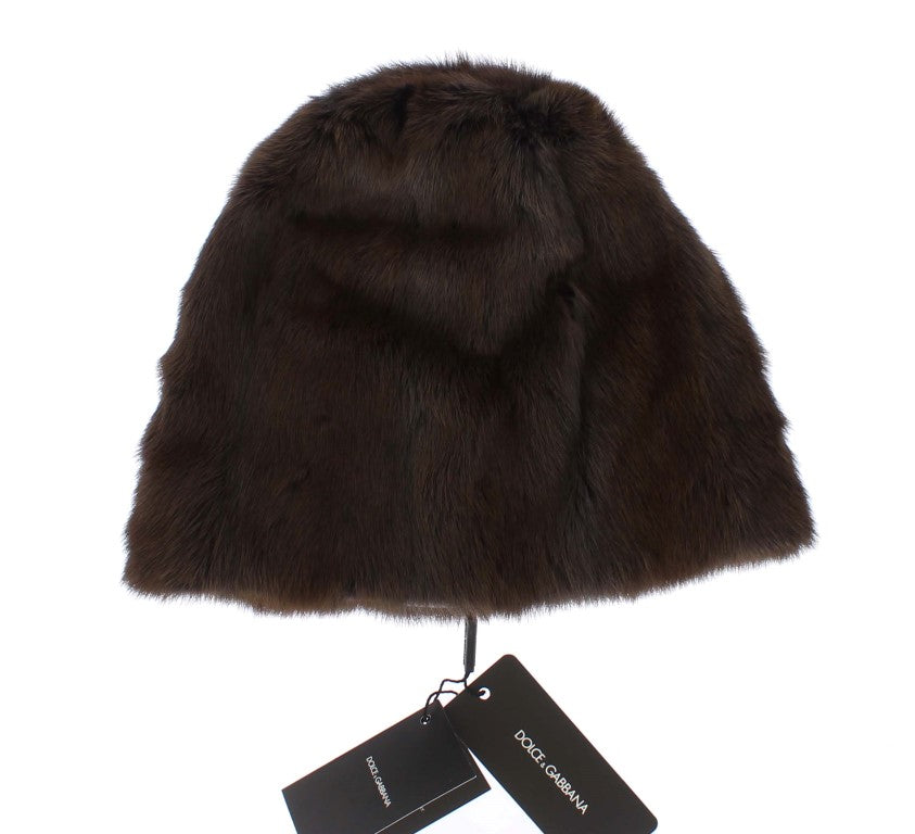 Dolce & Gabbana Bruine Wezelbont Dames Kasjmier Hoed Beanie