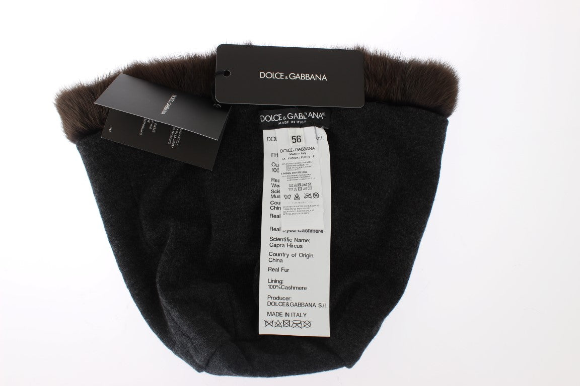 Dolce & Gabbana Bruine Wezelbont Dames Kasjmier Hoed Beanie