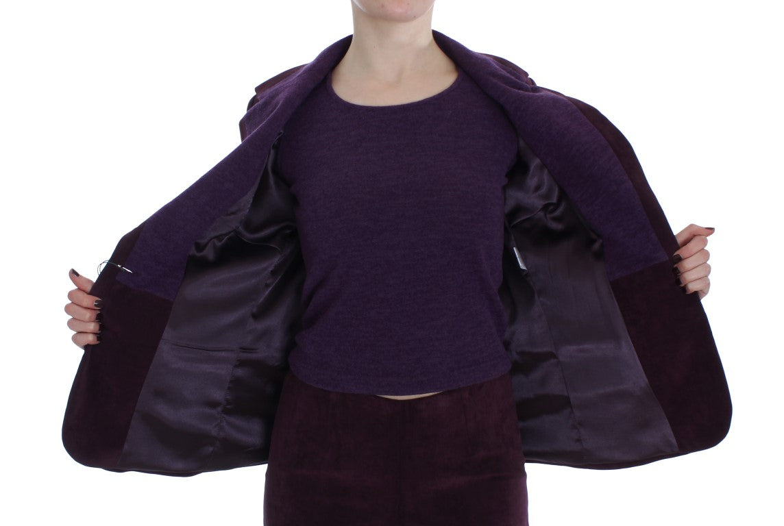 BENCIVENGA Paarse wollen pak met T-shirt