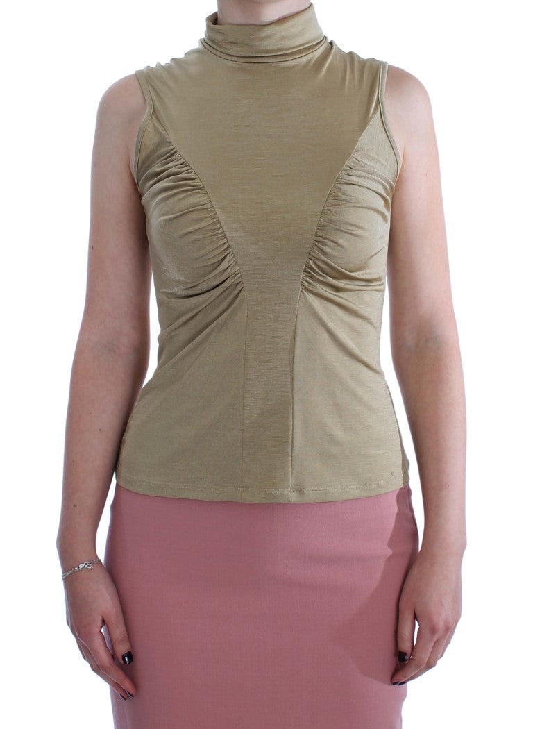 Exte Haut Col Rond en Nylon Or