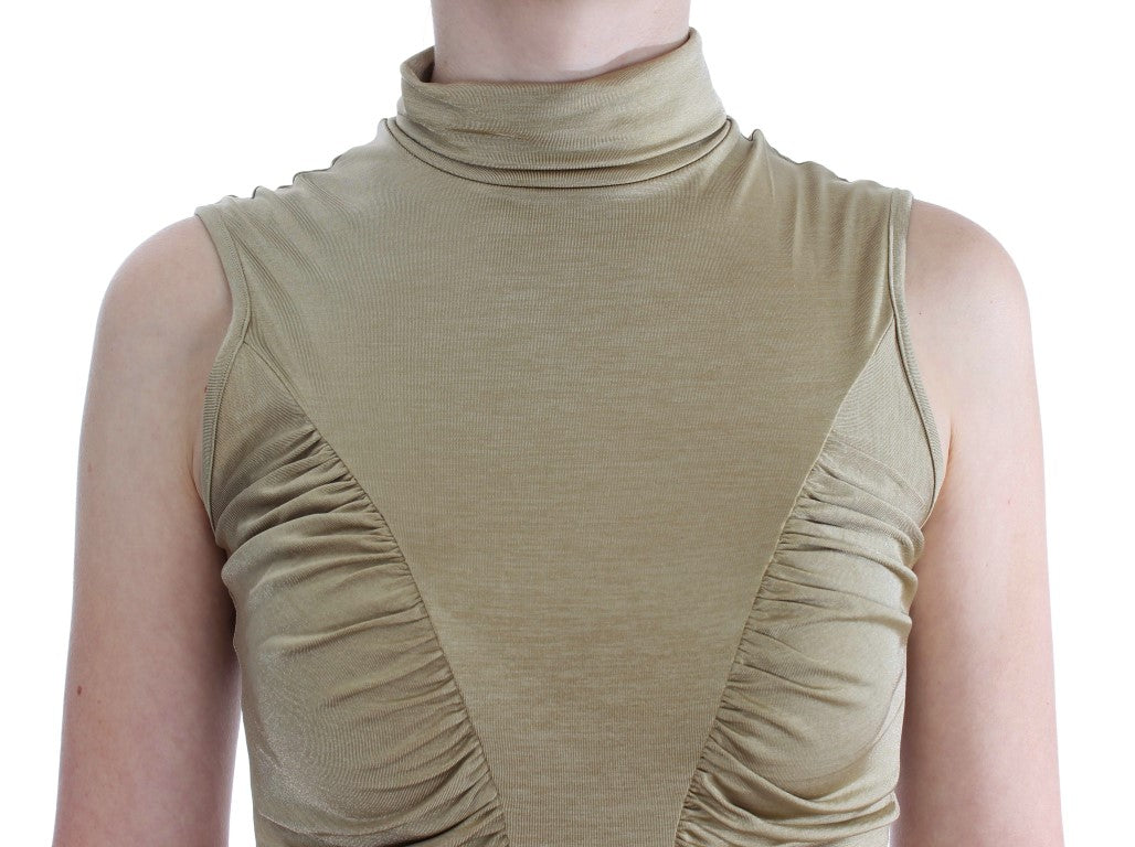 Exte Haut Col Rond en Nylon Or