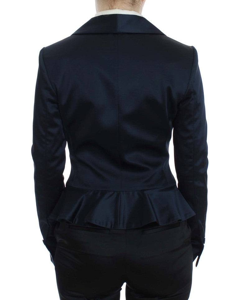 Blazer bleu Exte à trois boutons et à simple boutonnage