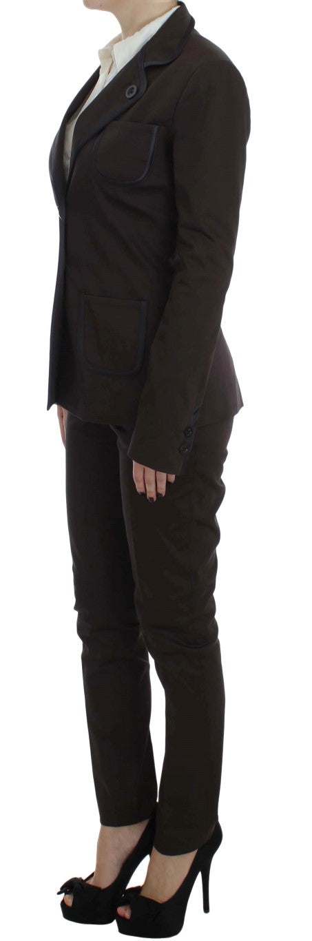 Costume Exte brun extensible à deux boutons