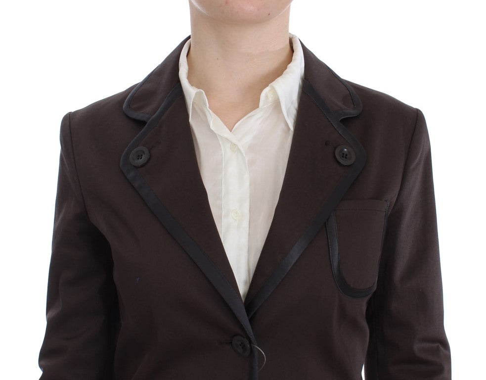Costume Exte brun extensible à deux boutons