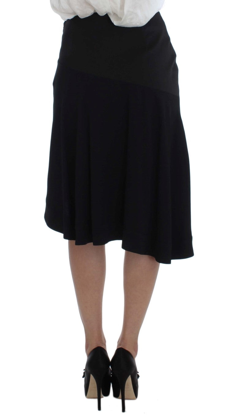Exte Ensemble tailleur jupe et blazer noir et bleu.