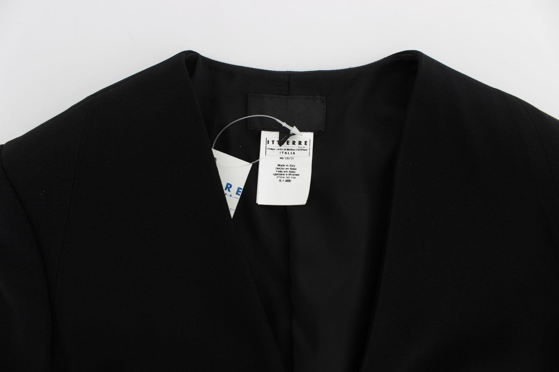 Exte Ensemble tailleur jupe et blazer noir et bleu.