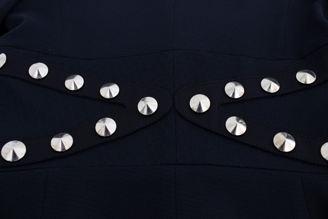 Exte Blazer Jacket en coton extensible noir avec clous dorés