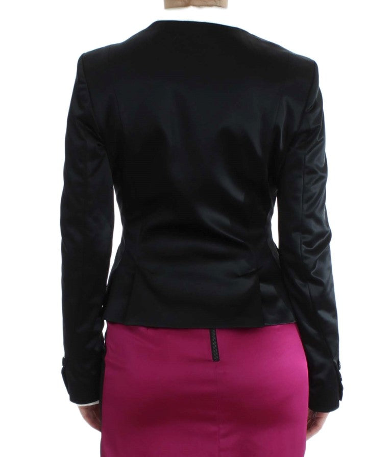 Exte veste blazer extensible noire et rose