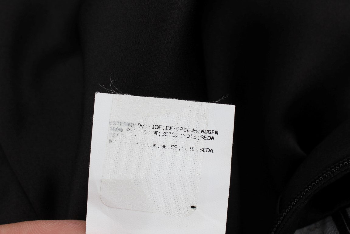 Blouse en soie grise et noire de Karl Lagerfeld