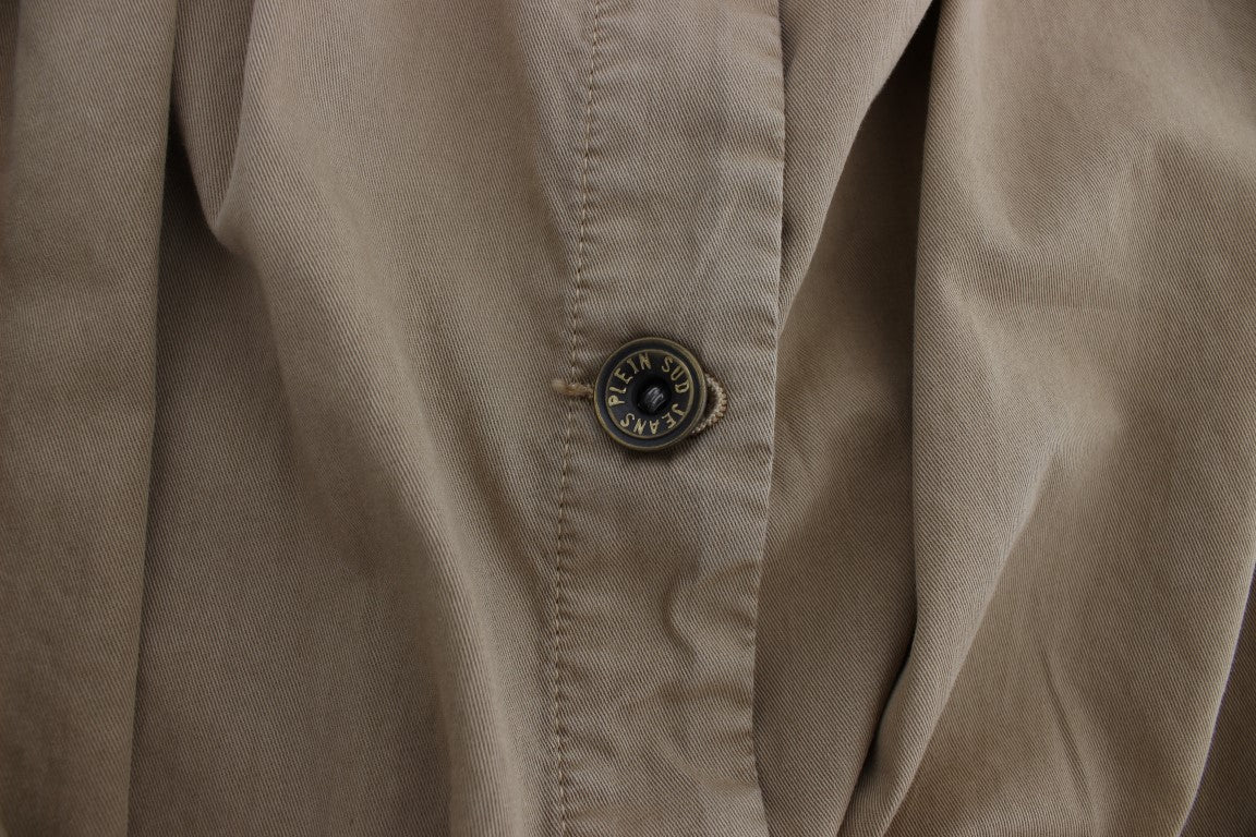 PLEIN SUD Chemise beige en coton sans manches