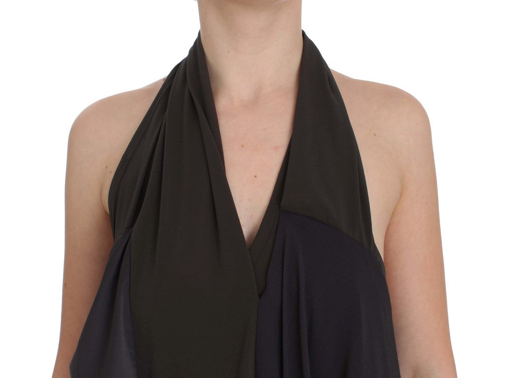 CORA GROPPO Haut de blouse extensible bleu gris