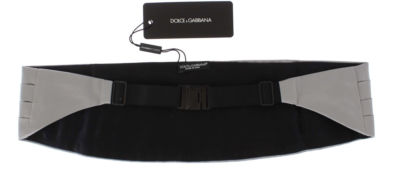 Ceinture large argentée Dolce & Gabbana en soie