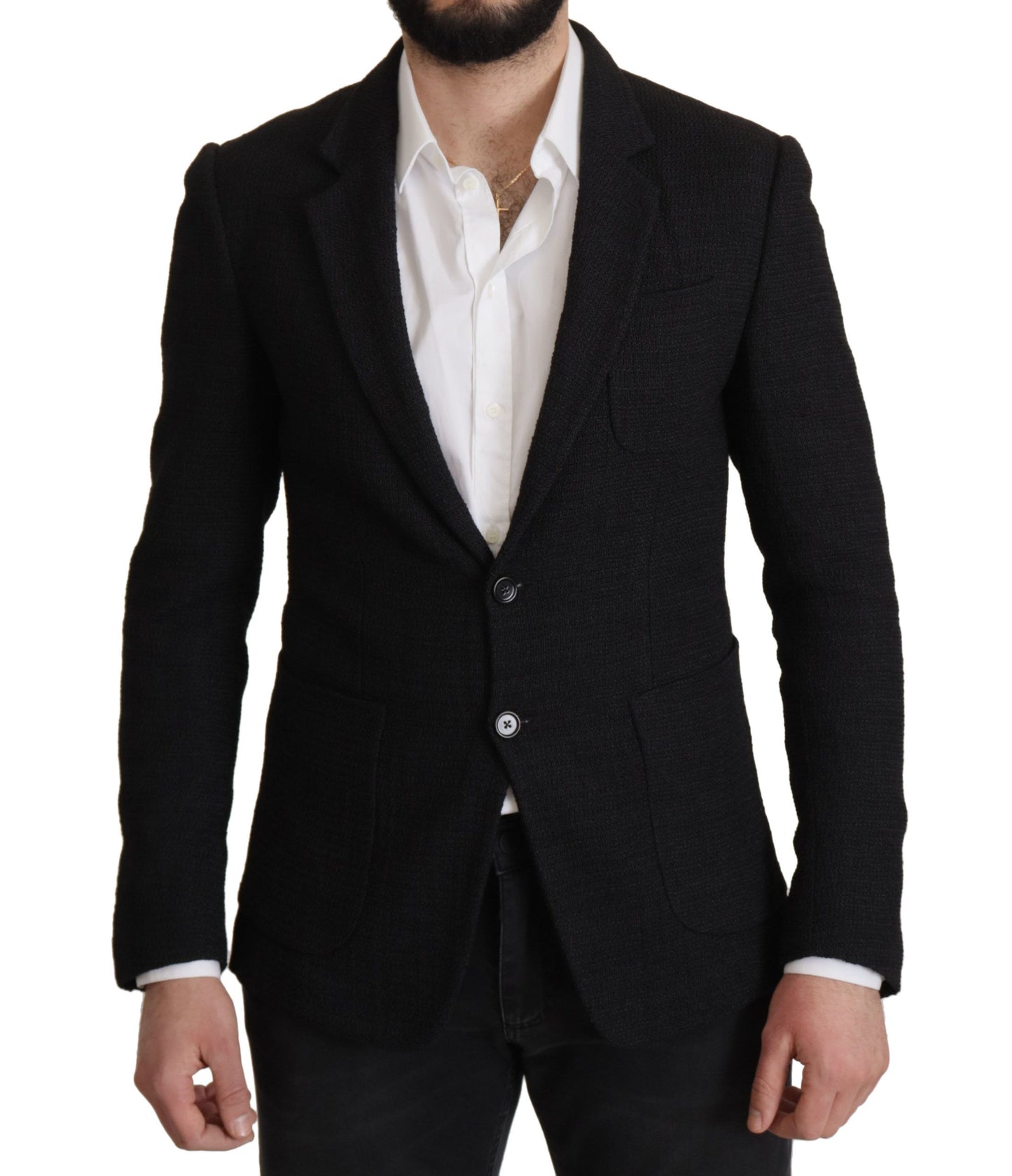 Dolce & Gabbana Zwarte Enkellaags Jas Heren Blazer