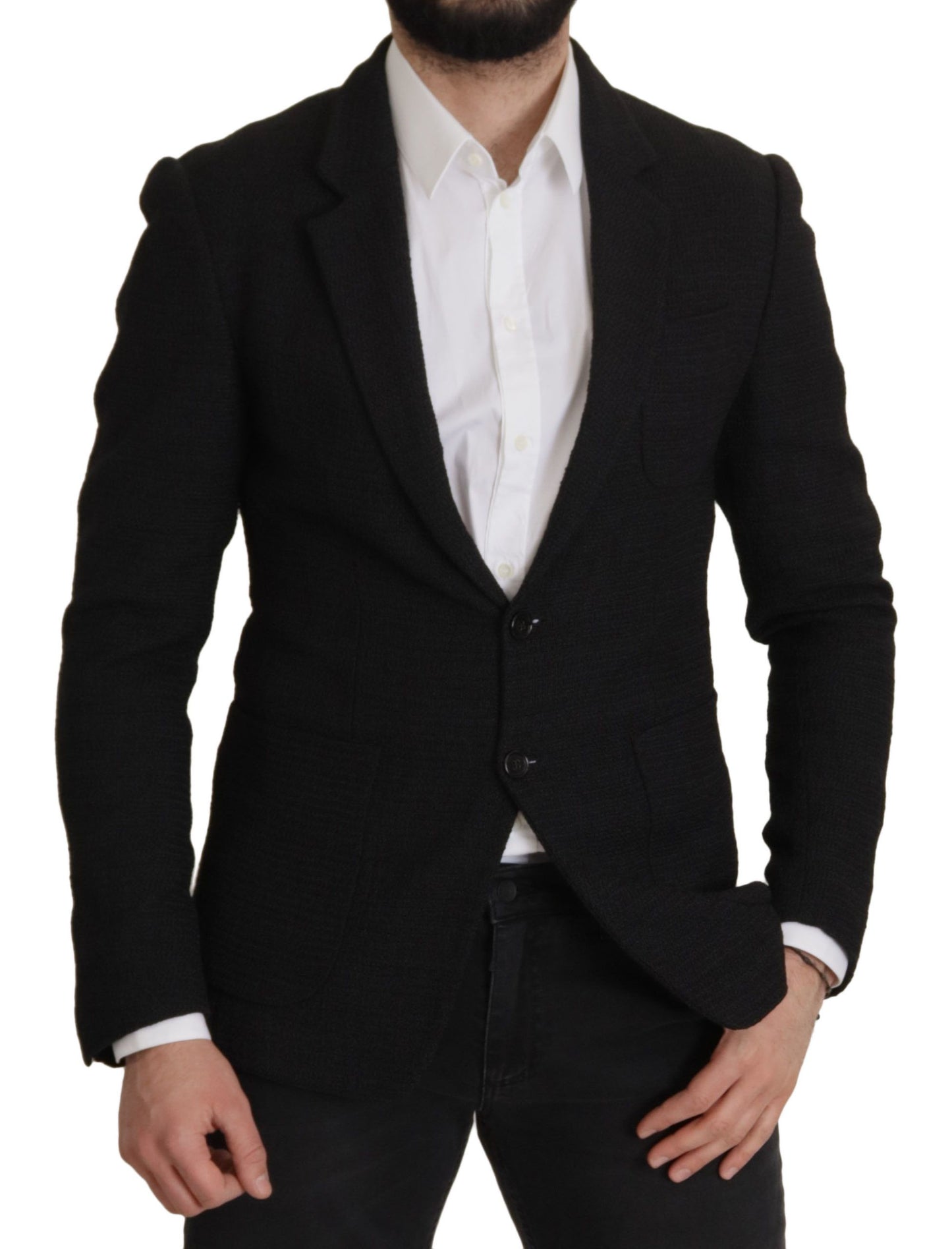 Dolce & Gabbana Zwarte Enkellaags Jas Heren Blazer