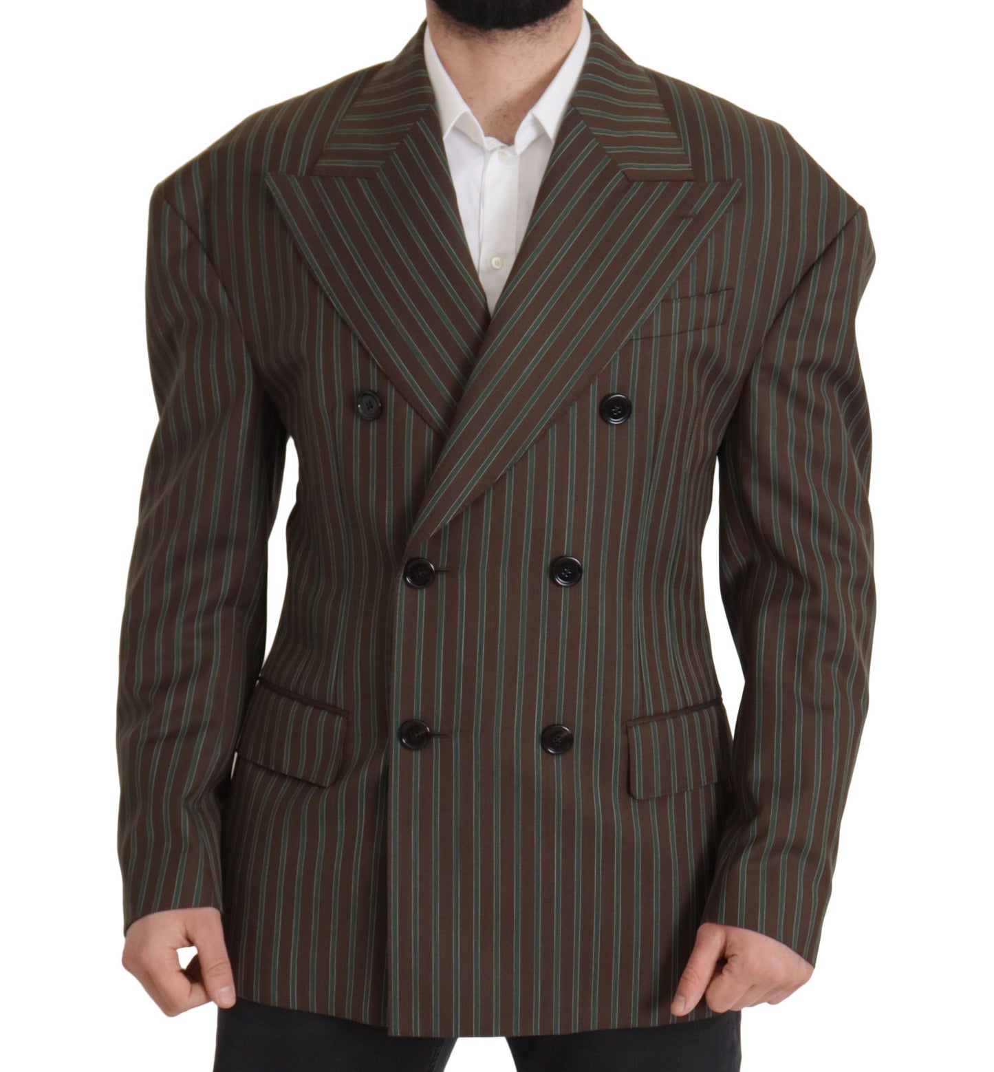 Dolce & Gabbana dubbelbrestige blazer met meerkleurige strepen