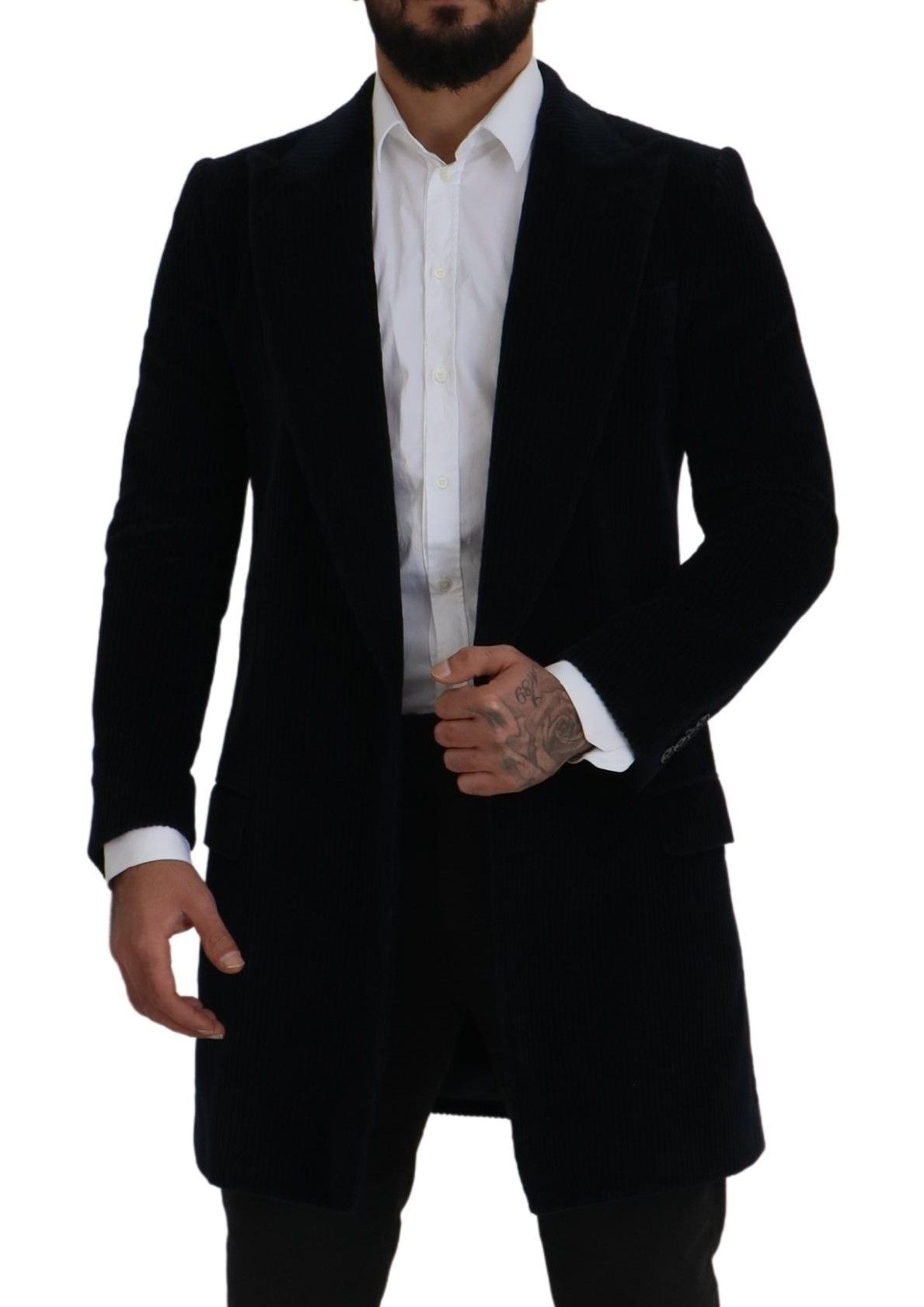 Dolce & Gabbana Zwarte Katoenen Lange Cardigan Jas voor Heren