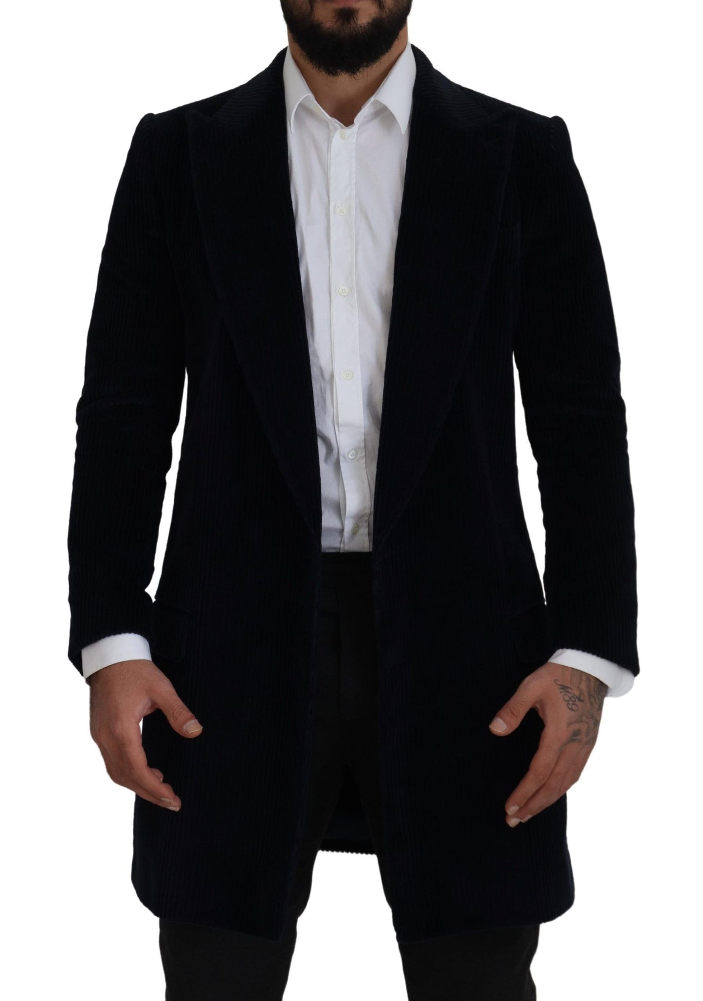 Dolce & Gabbana Zwarte Katoenen Lange Cardigan Jas voor Heren
