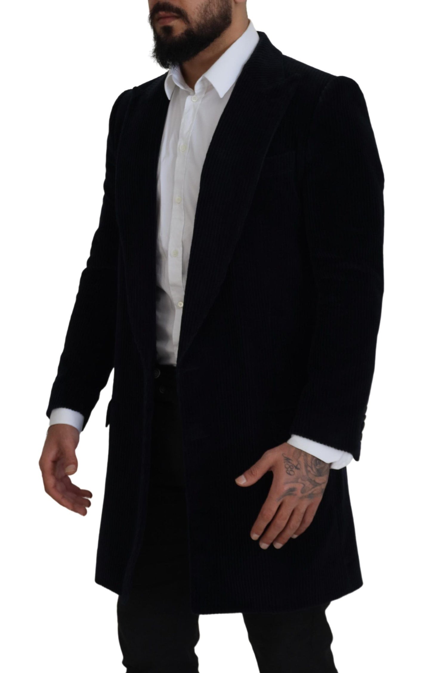 Dolce & Gabbana Zwarte Katoenen Lange Cardigan Jas voor Heren