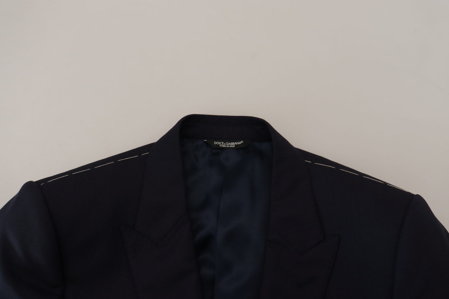 Dolce & Gabbana, blazer bleu en laine à simple boutonnage