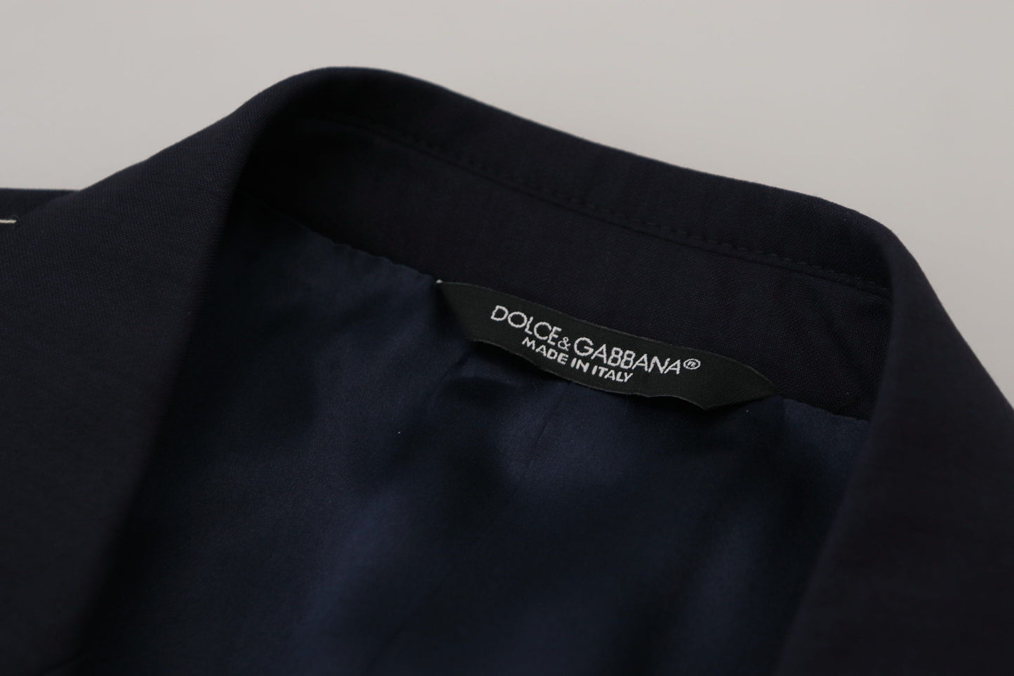 Dolce & Gabbana, blazer bleu en laine à simple boutonnage
