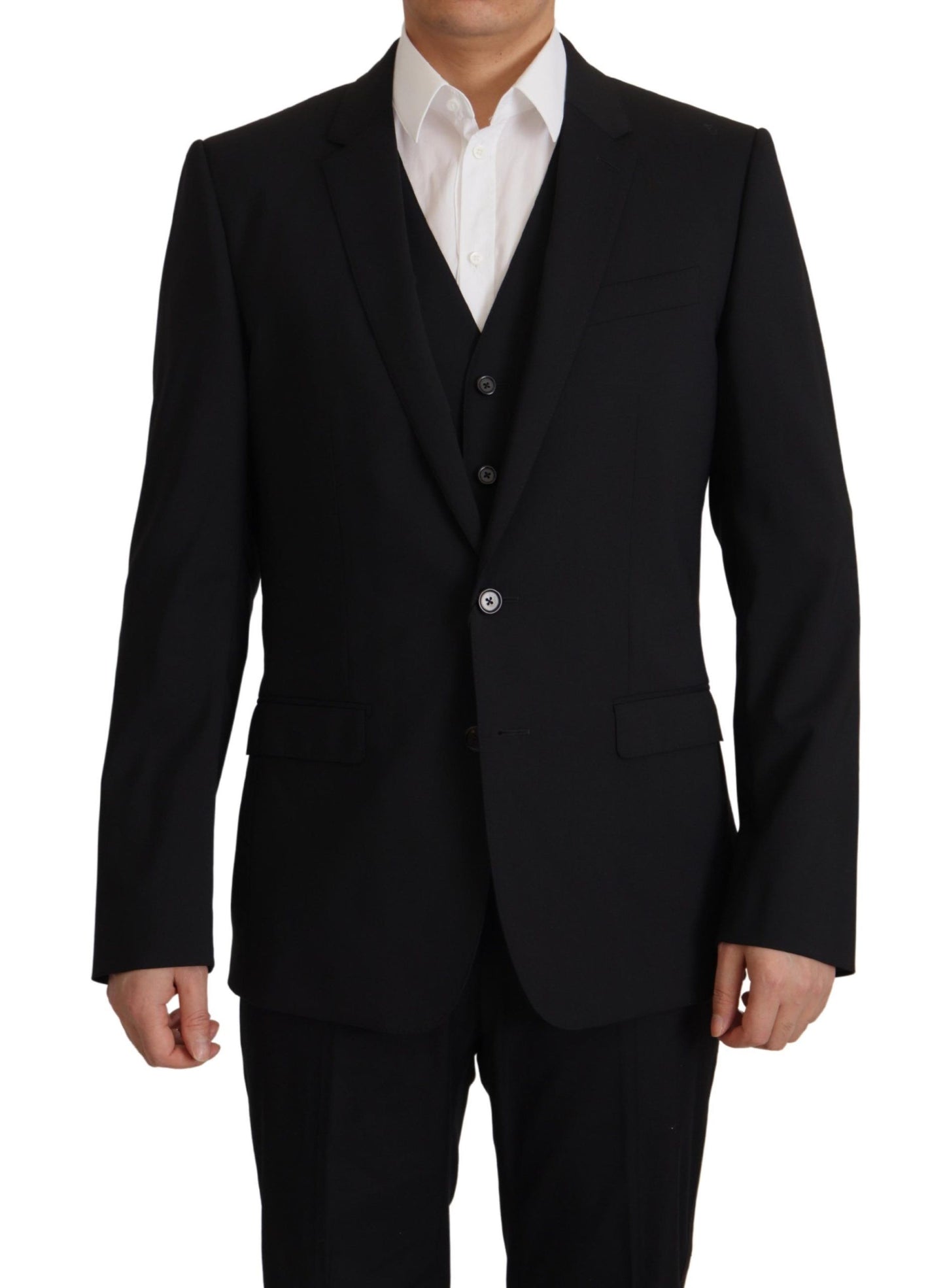 Veste et gilet noirs Dolce & Gabbana, ensemble 2 pièces, blazer MARTINI
